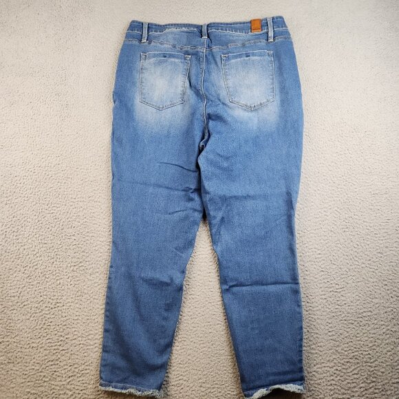 VTG YMI Jeans Women's 18 Plus Blue Ankle High Rise Stretch Denim Pants - Picture 9 of 10